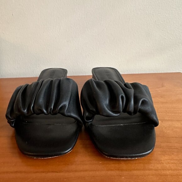 Steve Madden black leather slide. Worn once. Size 8. - Picture 7 of 8
